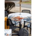thumbnail image 5 of Outdoor Tablecloth with Umbrella Hole for Patio/Picnic/Party/Camping, Orange Blue Starfish Coastal Waterproof Table Cloth Square Cover Washable, Summer Beach Eucalyptus (60"x 60"), 5 of 8