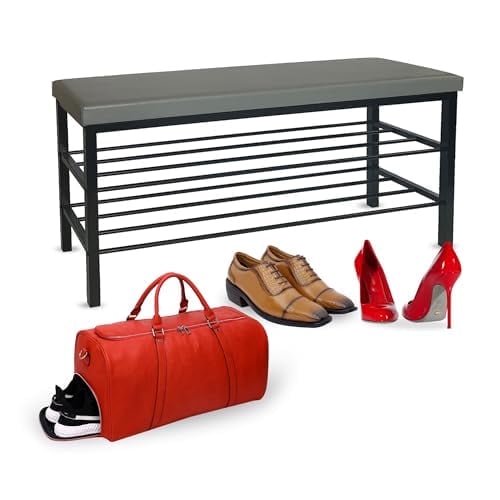 USTECH 3-Tier Shoe Rack, Metal Storage Organizer for Entryway or Closet, Pack of 2