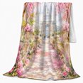 thumbnail image 2 of Romantic Garden Greenhouse Landscape Impressionist, Cozy Friendship Quote Scene, Warm Flannel Blanket for Living Room and Reading Nook, Art Lovers Friendship Gift, Artistic Home Decor, 2 of 9