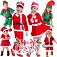 thumbnail image 1 of Conjunto de ropa roja de Papá Noel para niños y bebés, vestido rojo de fiesta, disfraz navideño, conjunto de Papá Noel, 1 of 5