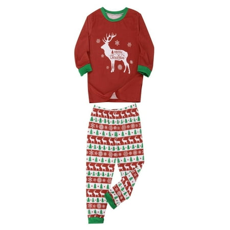 

Fesfesfes Xmas PJS Baby Kids Child Printed Top+Pants Family Matching Pajamas Set On Sale