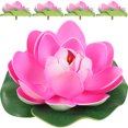 thumbnail image 1 of piezas de decoración de loto flotante artificial, flor de loto simulada, adorno de loto realista para jardín., 1 of 8
