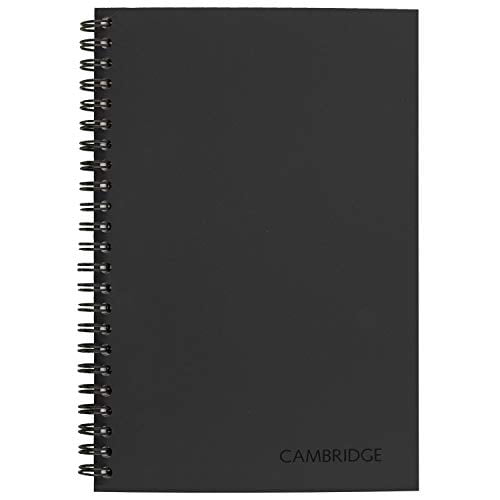 Cuaderno de negocios Cambridge, reglas legales, 5 x 8, Pequeño, Encuad. alambre, 80 hojas, negro (06074)
