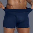 thumbnail image 2 of JUUYY Mens Boxer Briefs Cotton Underwear Pack 6”no Ride up Regular Stretch Elastic Wide Band Boxer Briefs Blue S, 2 of 3