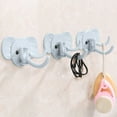 thumbnail image 6 of strola Toys Elephant Design Strong Adhesive Wall Hooks 3 Pack, Removable Rotating Plastic Hangers for Bathroom Kitchen Organization, Damage-Free Decorative, 6 of 6