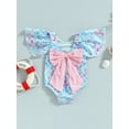 thumbnail image 4 of xiaxaixu Toddler Baby Girls Mermaid Swimsuit, Ruffle Sleeve Round Neck Bathing Suit Beach Wear, 4 of 7