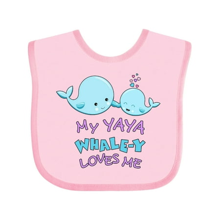 

Inktastic My Yaya Whale-y Loves Me Gift Baby Boy or Baby Girl Bib