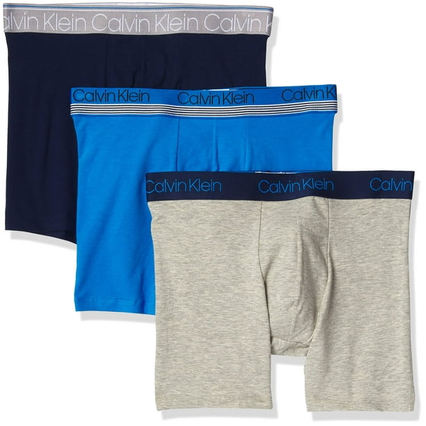 Calvin Klein Men's Underwear Multipack Cool Stay Fresh Boxer Briefs, New  Navy, Grey Heather, Deep Sky Blue, X-Large