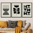 thumbnail image 5 of PixonSign Framed Canvas Print Wall Art Set Geometric Duotone Botanical Floral Figures Abstract Shapes Illustrations Modern Art Boho Decorative for Living Room - 24"x36"x3 BLACK, 5 of 5