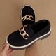 thumbnail image 4 of Apoyos de Tacón para Zapatos de Mujer de Moda Casual Redondo-Pie Cadena de Metal Zapatilla Decorativa con 4cm de Tacón, Zapatillas de Interior Al Aire Libre de las Mujeres, 4 of 7