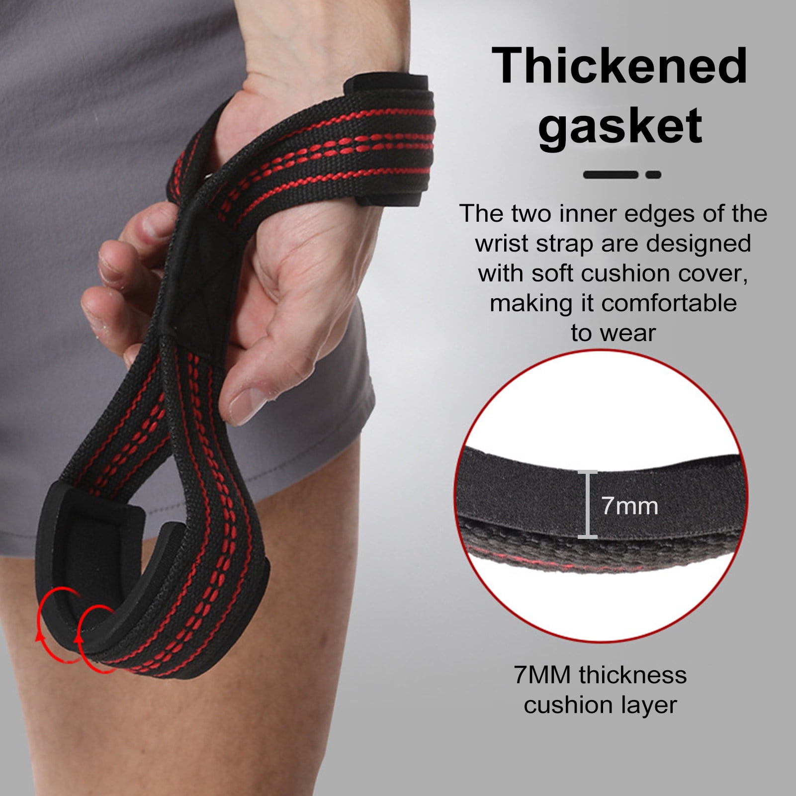 LJNYFDC Heavy-duty Weightlifting Wristbands 2Pcs Figure Lifting - Main Image