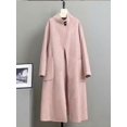 thumbnail image 5 of Abrigo de lana con cuello levantado largo para mujer, gabardina de Cachemira de doble cara, chaqueta de lana con tirantes de estilo largo, Otoño/Invierno 2024, 5 of 5