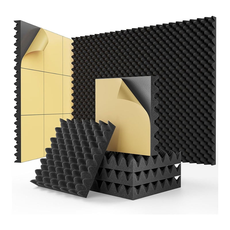 48 Pack Self Adhesive Egg Crate Sound Proof Foam Panels 1x12x12Inch, Acoustic Foam for Home and Studios