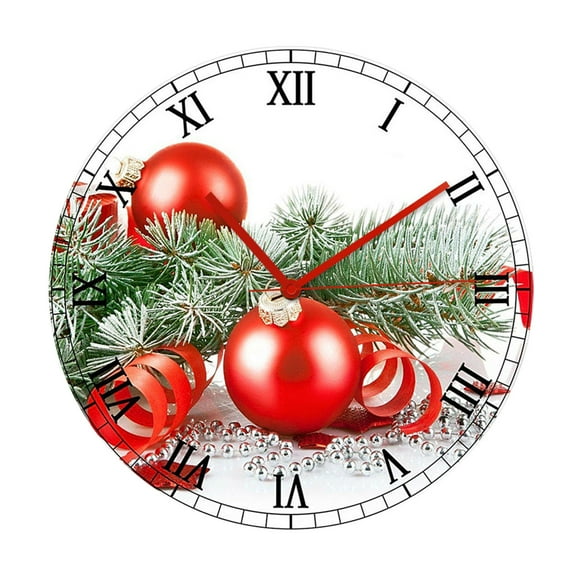 Christmas Decorations Christmas Table Decor Christmas Decoration Christmas Red Ball Acrylic Wall Clock Wall Decoration Clock