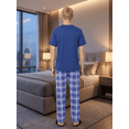thumbnail image 3 of Pijama Hombre 2 Piezas Unitalla, Playera Suave con Bolsillo y Pantalón a Cuadros, Comodidad Total para Descanso, 3 of 5