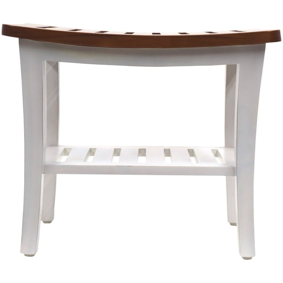 Redmon Genuine Teak Spa & Shower Collection Bench, White