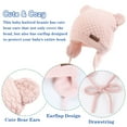 thumbnail image 2 of Winter Knitted Infant Beanie Baby Girls Boys Earflap Hat Cute Bear Ears Hats for Toddler Boy (White+Pink,S), 2 of 5