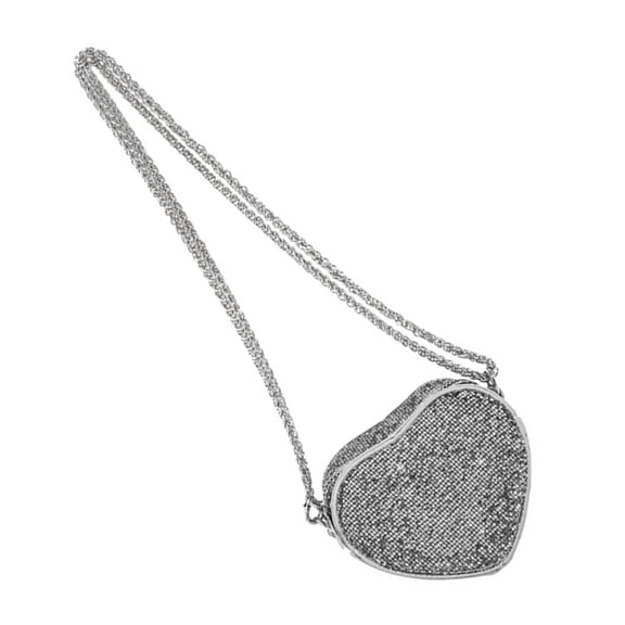 Heart Shape Glitters Shoulder Purse Stylish Sequins Crossbody Bag for Parties