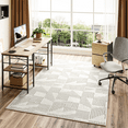 thumbnail image 5 of Bestier Rectangle Geometric Machine Braided Polypropylene Area Rug in Ivory, 3"x5", 5 of 8