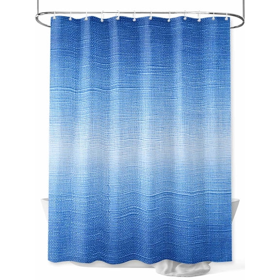 Boanket Polyester Fabric Blue Gradient Shower Curtain, Modern Minimalism Ombre Abstract Art Waterproof Bathtub Curtain Bathroom Decor Set with Hooks 48 x 72 Inches,