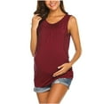 thumbnail image 4 of asdoklhq Maternity Clothes for Women,O-Neck Solid Sleeveless Breast-Feeding Pregnant Woman Maternity Blouse, 4 of 7