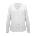 thumbnail image 5 of Jxximdong Fashion Coat for Women, V Neck Button Knit Cardigan Sweater Jacket Cardigan, Women's Coats White, 5 of 6