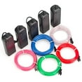 thumbnail image 4 of PENGXIANG Portable Neon Glowing Strobing Electroluminescent Wire Battery Operated Rope Lights For Christmas Hallo_ween Party Decor, 4 of 5