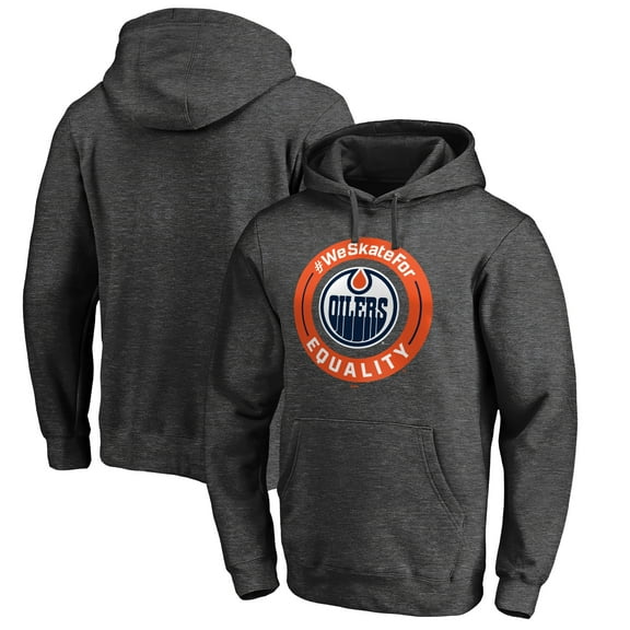 Men's Heather Gray Edmonton Oilers #WeSkateFor Pullover Hoodie