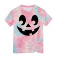 thumbnail image 5 of PEASKJP Girls T Shirts Short Sleeve Girl's Short Sleeve Crewneck T Shirt Halloween Clothes (Light Pink,6-7 Years), 5 of 5