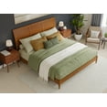 thumbnail image 3 of AFI Valencia King Solid Wood Low Profile Sleigh Platform Bed, Light Toffee, 3 of 12