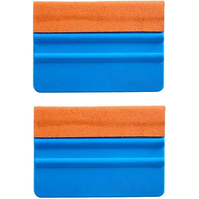 High Quality with Suede Edge for Car Vinyl Wrapping, Durable Window Film Squeegee, Squeegee Decal Sticker (Pack of 2, Orange)