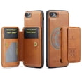 thumbnail image 6 of Case for iPhone 7 / 8 / SE 2022 & 2020, Detachable Magnetic Wallet Credit Card Cash Slot Case Support Wireless Charging Functional Kickstand Compatible with MagSafe Phone Cover,Brown, 6 of 12