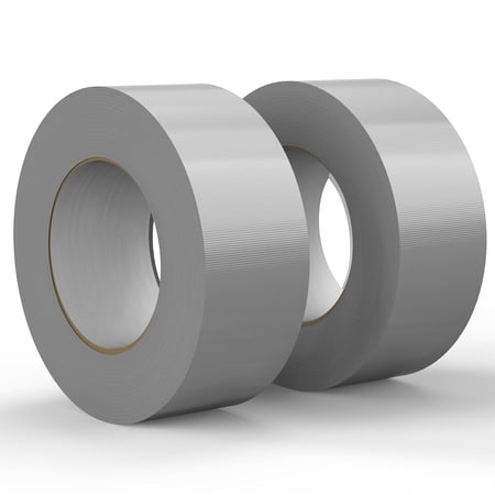 Heavy Duty Duct Tape, 9 Mil Silver 2-Pack (2 in x 30 YD Total 60 YD), Waterproof All Weather Strong Adhesive, No Residue Sealing & Patching for Indoor Outdoor Repair, Automotive, HVAC & Home Use
