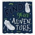 thumbnail image 3 of Ambesonne Adventure Shower Curtain, Forest Sneakers Youth, 69"Wx70"L, Dark Blue Black Green, 3 of 3