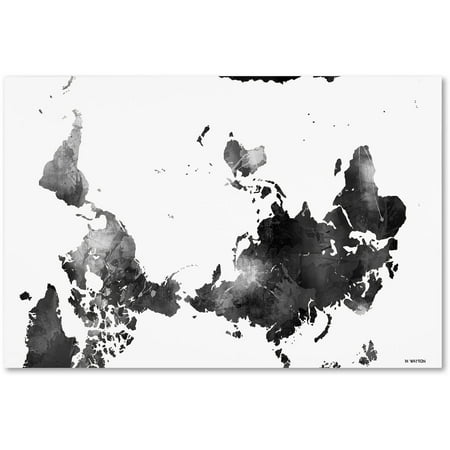 Trademark Fine Art "Upside Down Map of the World BG-1" Canvas Art by Marlene Watson