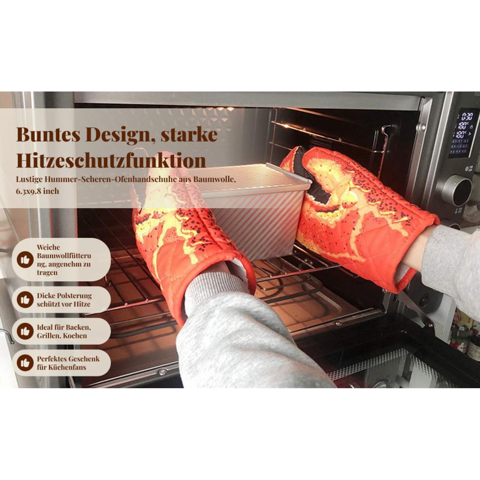 Fiocias 2 pairs Lobster Claw Oven Mitts Heat Resistant Kitchen Gloves for Oven Cooking