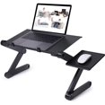 thumbnail image 1 of Laptop Table Stand for Bed,Portable Vented Lap Desk Adjustable Notebook Riser with Side, Work from Home, Foldable Computer Tray for Couch&Sofa, Aluminum Ergonomic Design Up to 17IN, 1 of 7
