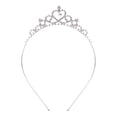 thumbnail image 1 of Miangastore Heart Shaped Crown Headband Tiara Silver 1Pcs Rhinestone Wedding Party Style, 1 of 9