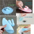 thumbnail image 3 of 3 Pcs Rabbit Shape Silicone Bathtub StopperRabbit Sink StopperBathtub Overflow Drain CoverShower Drain Flat Suction Cup CoverPink and Blue, 3 of 5