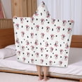 thumbnail image 5 of White Cow Black Spot Bow Pattern Hooded Bath Towel，50"x30" for Ages 3 To 12 Kids, Quick Dry Lightweight Soft Microfiber Hood Beach Towel Cover Up for Kids, 5 of 7