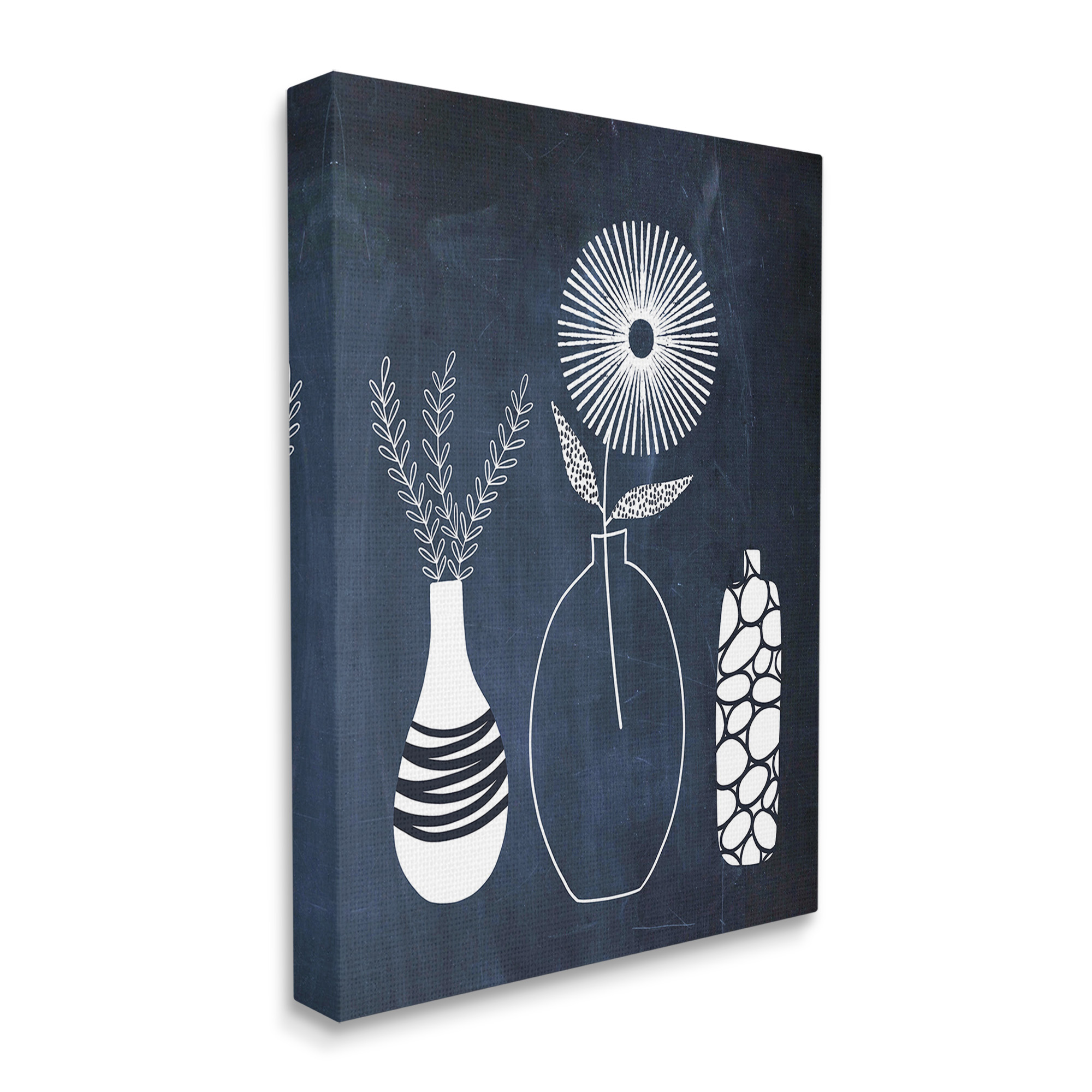 Stupell Industries Geometric Plant Doodles Botanical & Floral Painting Gallery Wrapped Canvas Art Print Wall Art, 30 x 40