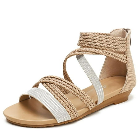 

Sandals for Women Dressy Buckle Ankle Strap Gladiator Sandals Thong Casual Flip Flop Women Sandal Strappy