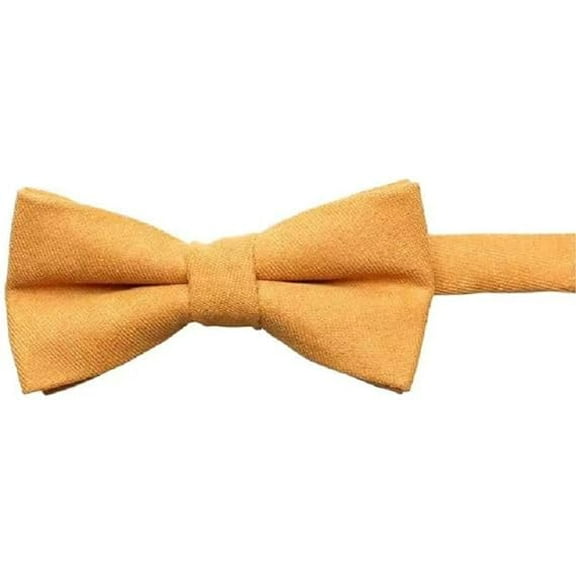 Zhuge 2pcs Classic Pre-Tied Bow Tie Formal Solid Tuxedo Adjustable Adults & Children Bowtie Wedding Party Fancy Plain Necktie（Yellow）