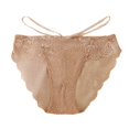 thumbnail image 2 of Women's Lace Underwear High Waisted Panties Breathable Full Coverage Briefs with Slim Belt, Coffee, Small, 2 of 3