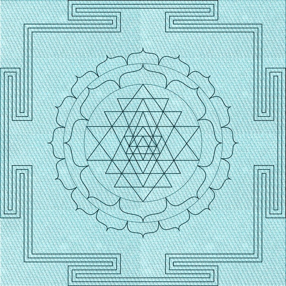 Ahgly Company Indoor Square Patterned Electric Blue Area Rugs, 5' Square