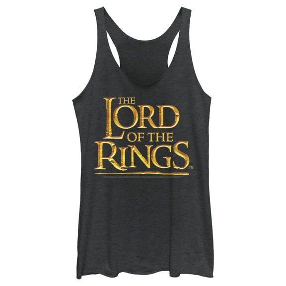 Women's The Lord of the Rings Fellowship of the Ring Movie Logo  Racerback Tank Top Black Heather Small