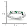 thumbnail image 2 of 14K White Gold Ring Band Wedding Diamond Round Emerald Green, Size 5, 2 of 2