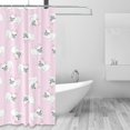 thumbnail image 2 of Shower Curtain, Cute French Bulldog Pink_B Waterproof Fabric Plastic Shower Curtain, Drying Fast Bathroom Curtain with 9 Buttonholes, Ruffle Shower Curtain 60x72in, 2 of 8