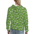 thumbnail image 7 of Fotbe Cows With Calfs Green Pattern Womens Long Sleeve Hoodie, Pullover Hooded Sweatshirt, Kangaroo Pocket Hoodie with Eye-catching Drawstrings-Medium, 7 of 7
