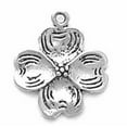 thumbnail image 1 of Sterling Silver 20" .8mm Box Chain 3D Dogwood Blossom Flower Pendant Necklace, 1 of 2